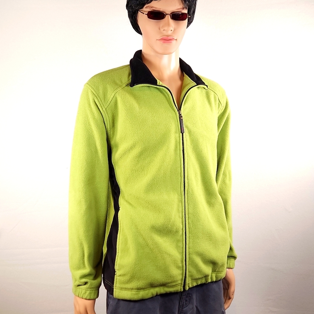 Izod Perform X Fleece Jacket Size L Lime Green